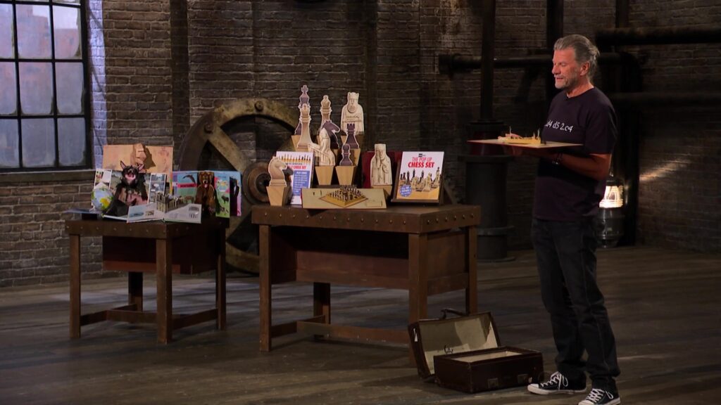 David demonstrating his pop up games in the Den.