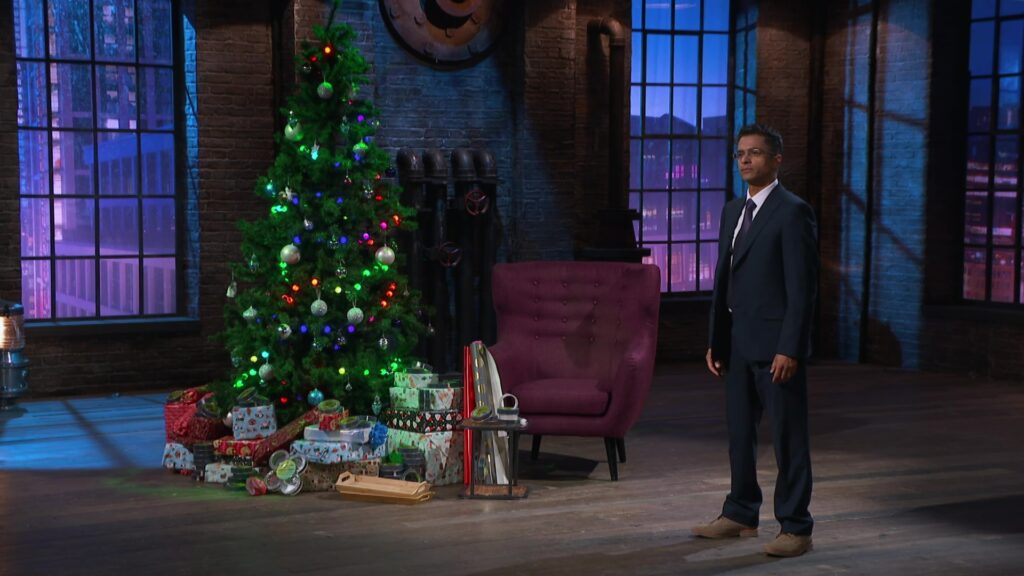 Rajan Bhojwani - pitching his business, SeeTheTape® to the Dragons.