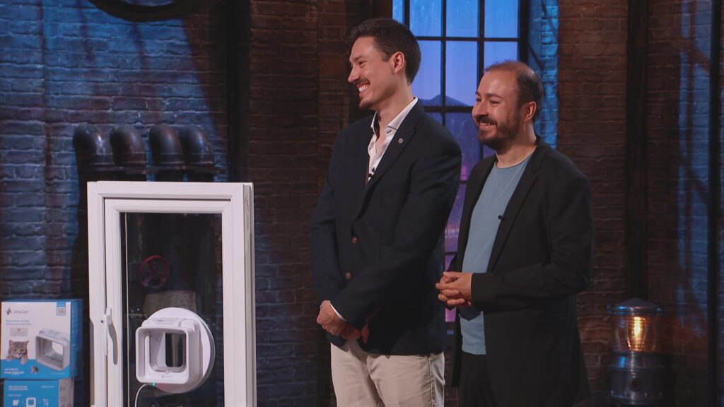 An image of OnlyCat co-founders Martin and Tomas with their AI powered cat flap